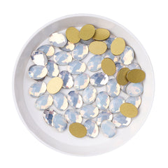 Egg Shape White Opal Flat Back Fancy Rhinestones WholesaleRhinestone