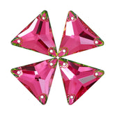Vitrail Rose Triangle Shape High Quality Glass Sew-on Rhinestones WholesaleRhinestone