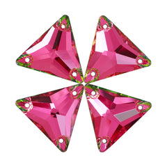 Vitrail Rose Triangle Shape High Quality Glass Sew-on Rhinestones WholesaleRhinestone