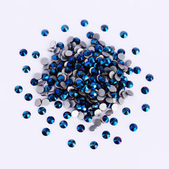 Mineral Blue Glass FlatBack Rhinestones Silver Back WholesaleRhinestone