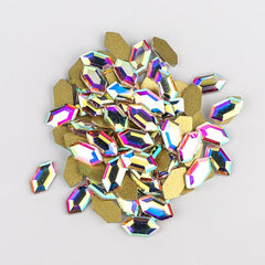 Elongated Hexagon Shape Crystal AB Flat Back Fancy Rhinestones WholesaleRhinestone