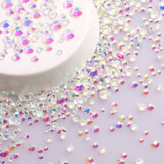 Mixed Sizes Crystal AB Glass FlatBack Rhinestones For Nail Art Unfoiled Back WholesaleRhinestone