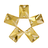 Light Topaz Rectangle Shape High Quality Glass Sew-on Rhinestones WholesaleRhinestone