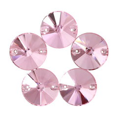 Light Rose Rivoli Shape High Quality Glass Sew-on Rhinestones WholesaleRhinestone