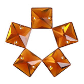 Tangerine Square Shape High Quality Glass Sew-on Rhinestones WholesaleRhinestone