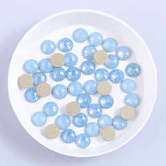 Round Shape Blue Opal Flat Back Fancy Rhinestones WholesaleRhinestone