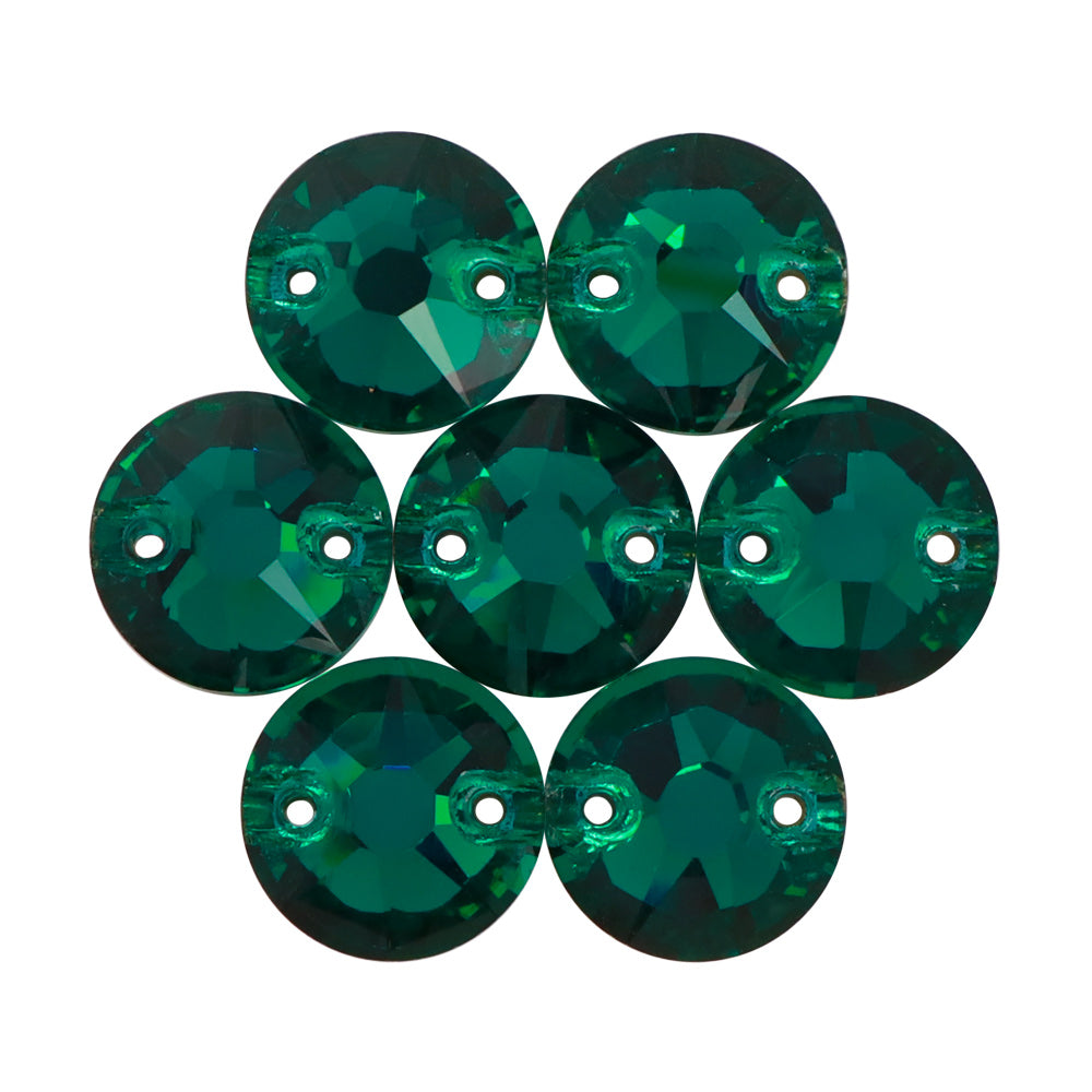 Emerald XIRIUS Round Shape High Quality Glass Sew-on Rhinestones WholesaleRhinestone