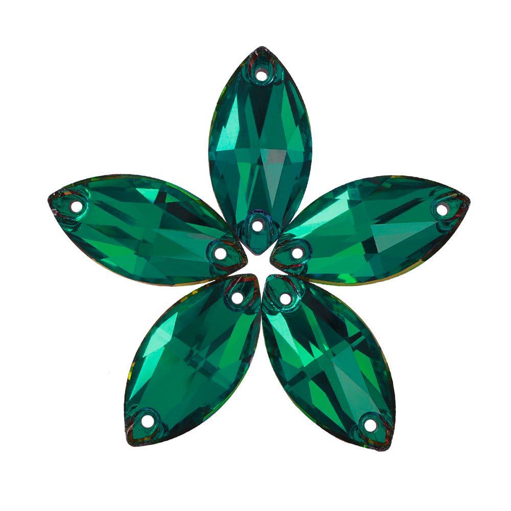 Heliotrope Navette Shape High Quality Glass Sew-on Rhinestones WholesaleRhinestone