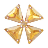 Metallic Sunshine Triangle Shape High Quality Glass Sew-on Rhinestones WholesaleRhinestone