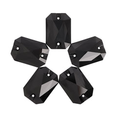 Jet Octagon Shape High Quality Glass Sew-on Rhinestones WholesaleRhinestone