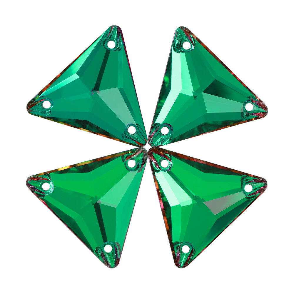 Heliotrope Triangle Shape High Quality Glass Sew-on Rhinestones WholesaleRhinestone