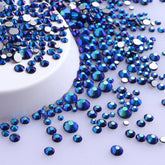 Mixed Sizes Montana AB FlatBack Rhinestones For Nail Art Silver Back WholesaleRhinestone