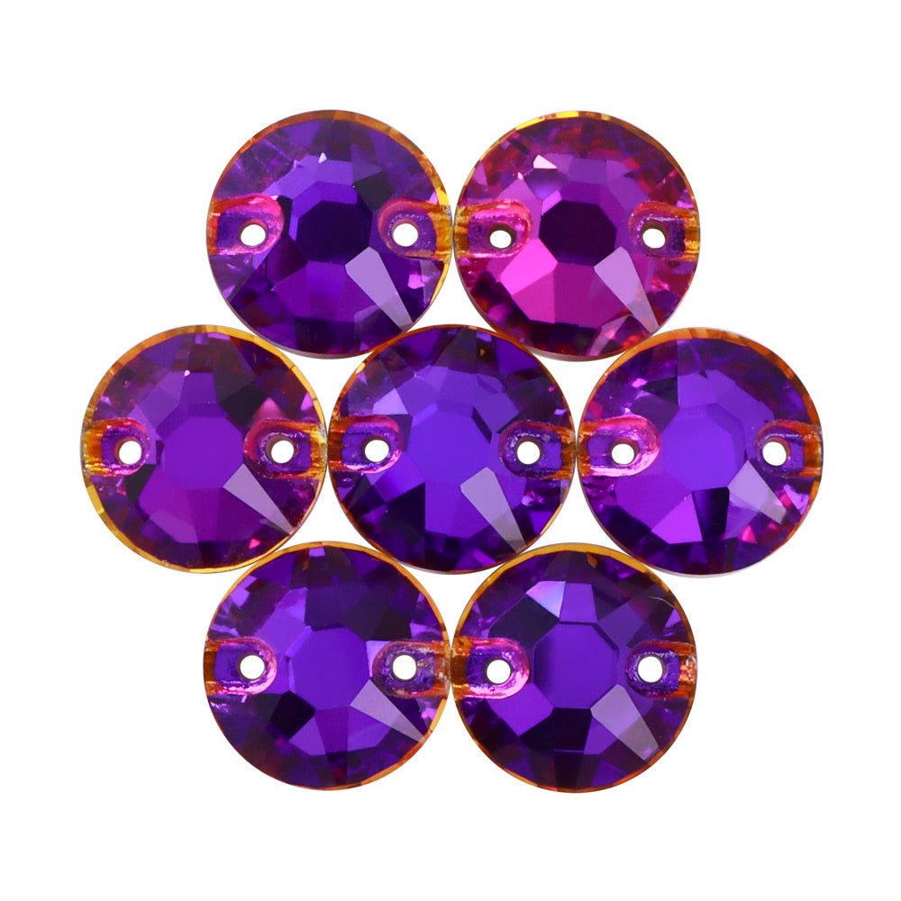 Violet Blue XIRIUS Round Shape High Quality Glass Sew-on Rhinestones WholesaleRhinestone