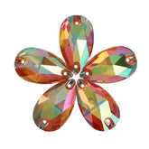 Iridescent Green Drop Shape High Quality Glass Sew-on Rhinestones WholesaleRhinestone