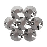 Jet Metallic silver XIRIUS Round Shape High Quality Glass Sew-on Rhinestones WholesaleRhinestone
