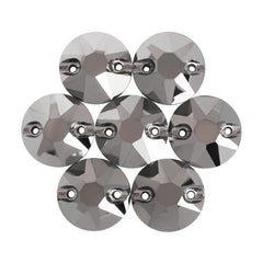 Jet Metallic silver XIRIUS Round Shape High Quality Glass Sew-on Rhinestones WholesaleRhinestone