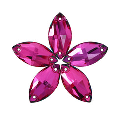 Vitrail Rose Navette Shape High Quality Glass Sew-on Rhinestones WholesaleRhinestone