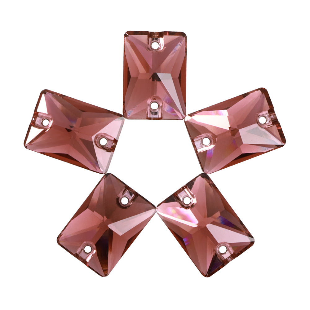 Burgundy Rectangle Shape High Quality Glass Sew-on Rhinestones WholesaleRhinestone