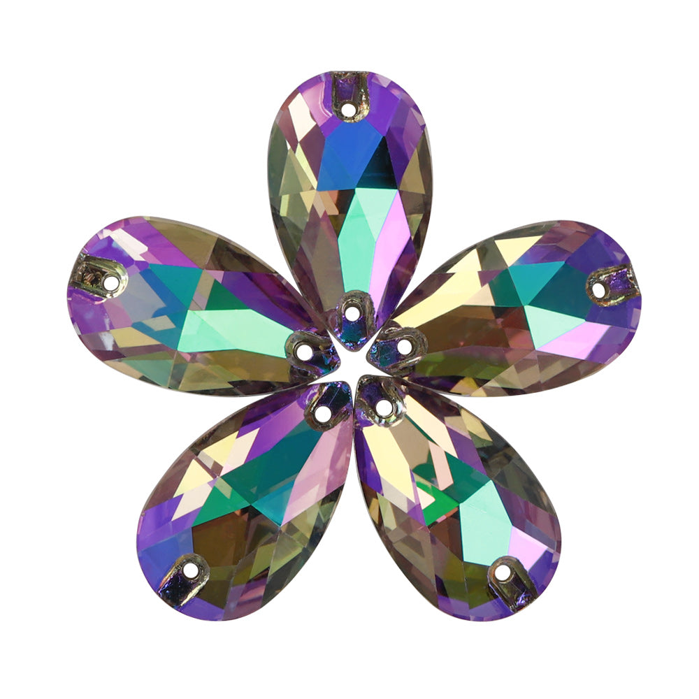 Ghost Light Drop Shape High Quality Glass Sew-on Rhinestones WholesaleRhinestone