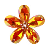 Copper Drop Shape High Quality Glass Sew-on Rhinestones WholesaleRhinestone