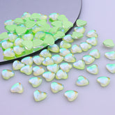 Heart Shape Mocha Light Green Flat Back Fancy Rhinestones WholesaleRhinestone