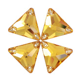 Light Topaz Triangle Shape High Quality Glass Sew-on Rhinestones WholesaleRhinestone