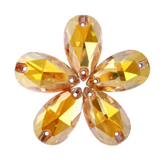 Metallic Sunshine Drop Shape High Quality Glass Sew-on Rhinestones WholesaleRhinestone