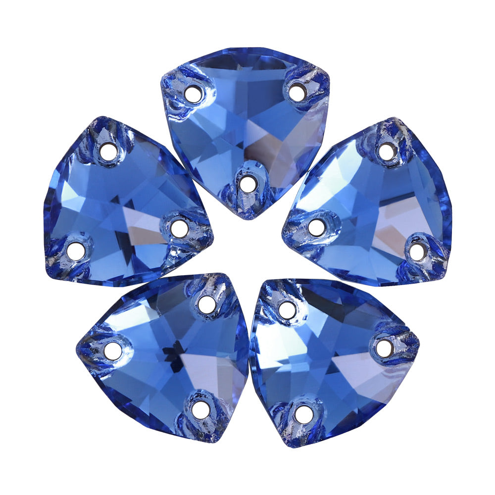 Light Sapphire Trilliant Shape High Quality Glass Sew-on Rhinestones WholesaleRhinestone