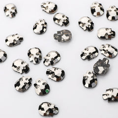 Skull Shape Hematite Flat Back Fancy Rhinestones WholesaleRhinestone