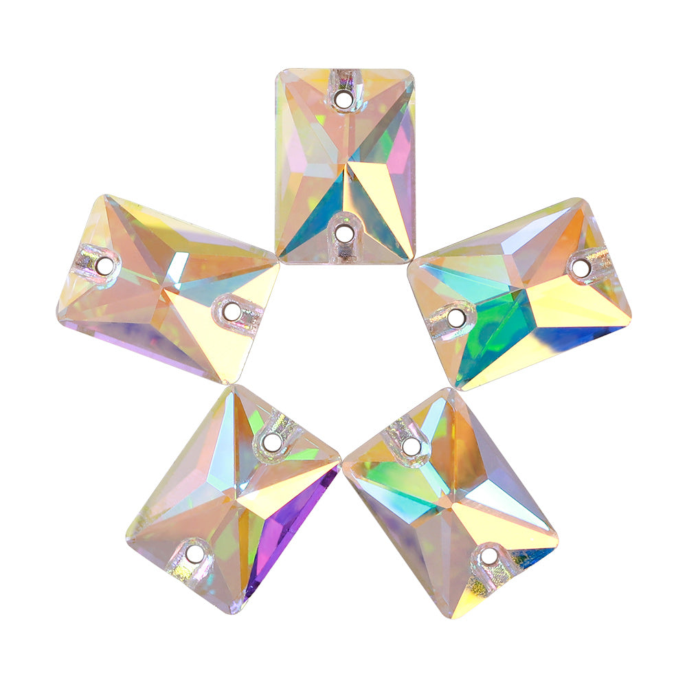 Crystal AB Rectangle Shape High Quality Glass Sew-on Rhinestones WholesaleRhinestone