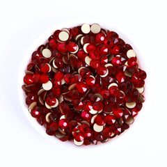 Dark Siam Glass Flat Back Glue-on Rhinestones 16 Cut Facets In Bulk WholesaleRhinestone