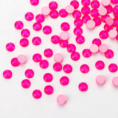 Neon Pink Glass Flat Back Glue-On Rhinestones 16 Cut Facets WholesaleRhinestone