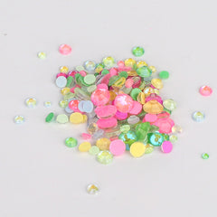 Mixed Sizes And Colors Mocha SS FlatBack Luminous Rhinestones For Nail Art WholesaleRhinestone