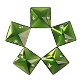 Fern Green Square Shape High Quality Glass Sew-on Rhinestones WholesaleRhinestone