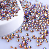 Mixed Sizes Light Colorado Topaz AB FlatBack Rhinestones For Nail Art Silver Back WholesaleRhinestone