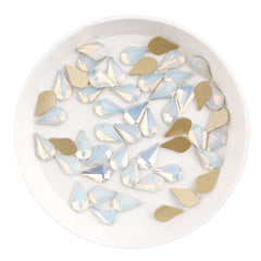 Maple leaves Shape White Opal Flat Back Fancy Rhinestones WholesaleRhinestone