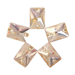 Golden Shadow Rectangle Shape High Quality Glass Sew-on Rhinestones WholesaleRhinestone