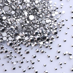 Mixed Sizes Silver Glass FlatBack Rhinestones For Nail Art Silver Back WholesaleRhinestone