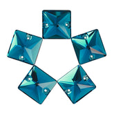 Indicolite Square Shape High Quality Glass Sew-on Rhinestones WholesaleRhinestone