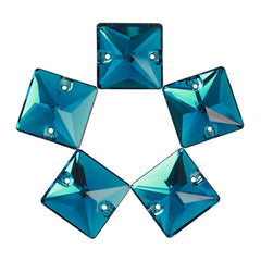 Indicolite Square Shape High Quality Glass Sew-on Rhinestones WholesaleRhinestone