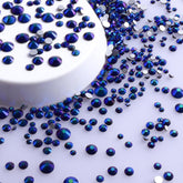 Mixed Sizes Black AB FlatBack Rhinestones For Nail Art Silver Back WholesaleRhinestone