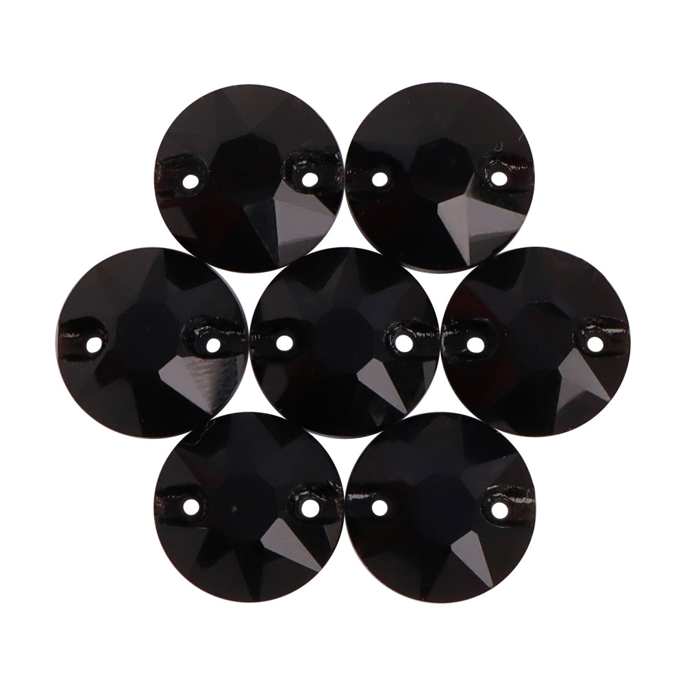 Jet XIRIUS Round Shape High Quality Glass Sew-on Rhinestones WholesaleRhinestone
