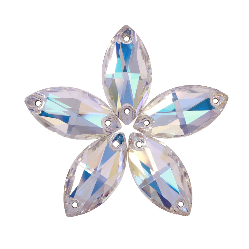 Moonlight Navette Shape High Quality Glass Sew-on Rhinestones WholesaleRhinestone