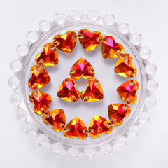Astral Pink Heart Shape High Quality Glass Sew-on Rhinestones WholesaleRhinestone