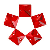 Light Siam Square Shape High Quality Glass Sew-on Rhinestones WholesaleRhinestone