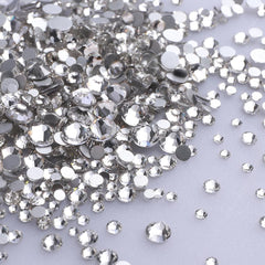 Mixed Sizes Crystal Glass FlatBack Rhinestones For Nail Art Silver Back WholesaleRhinestone