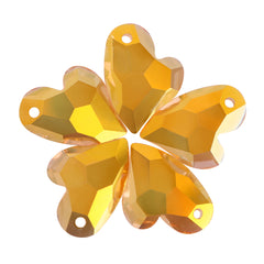 Metallic Sunshine Devoted 2 U Heart High Quality Glass Rhinestone Pendant WholesaleRhinestone