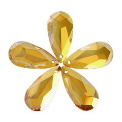 Metallic Sunshine Tear Drop High Quality Glass Rhinestone Pendant WholesaleRhinestone