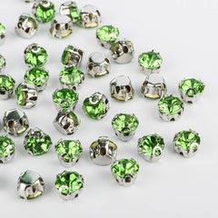 Peridot Sewing 3D Claw Rhinestones Silver Base WholesaleRhinestone