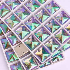 Ghost Light Square Shape High Quality Glass Sew-on Rhinestones WholesaleRhinestone